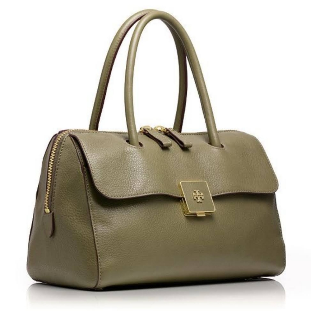 TORY BURCH👜Olive Clara Top Handle Racer Handbag!